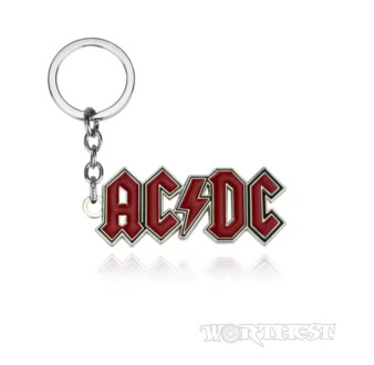 Брелок значок AC/DC легендарний символ рок-музики Ей-сі/ді-сі жетон