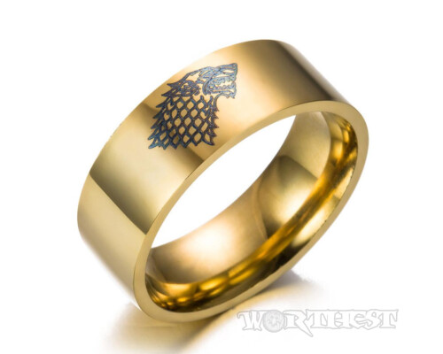 Кільце Лютововк будинку Старків золотисте із серіалу Гра Престолів GoT