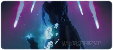 Коврик 80х30см Джинкс в раздумьях Аркейн большой для мыши Jinx