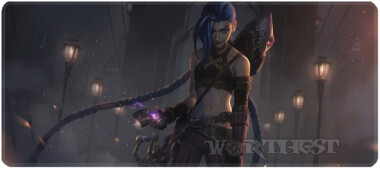 Килимок 80х30см Аркейн Джинкс битва на мості великий для миші Jinx