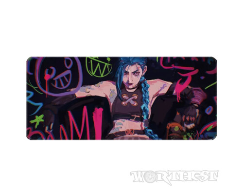 Большой коврик для мыши Джинкс с галлюцинациями Аркейн 80х30 Jinx Arcane