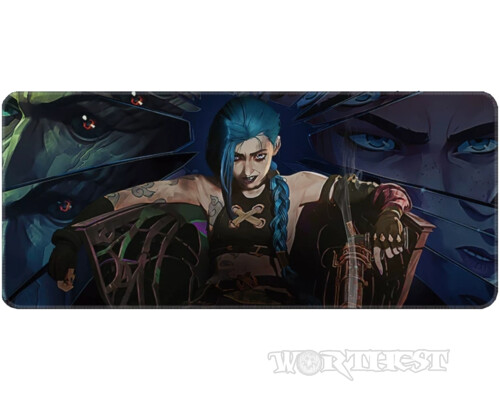Великий килимок для миші Джинкс у роздумах Аркейн 80х30 Jinx Arcane