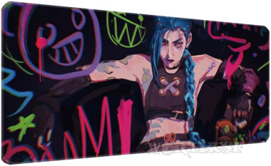 Килимок 90х40см Галюцинації Джинкс Аркейн великий для миші Jinx