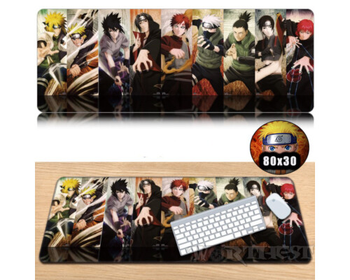 [80x30см] Великий килимок для миші "Колаж Героїв" NARUTO (Наруто) anime