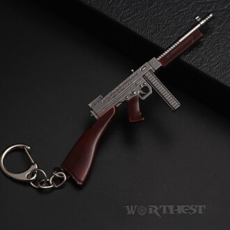 Брелок Пістолет-кулемет Томпсона Пабг Pubg модель 12см сталевий