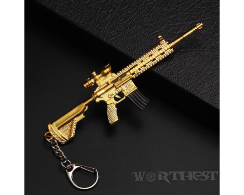 Брелок M416 золотистый из игры Пабг 12см PlayerUnknown's Battlegrounds