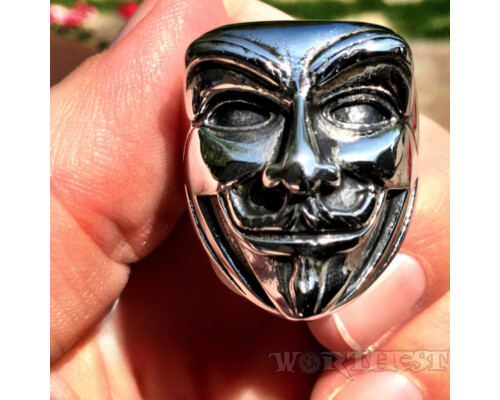 Кільце Anonymous з фільму V for Vendetta маска Гая Фокса анонімус