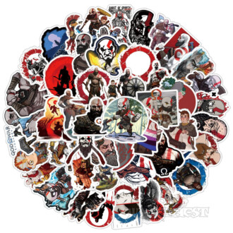 Наклейки God of War 52шт/набор Бог Войны Кратос Атрей Ragnarok стикеры