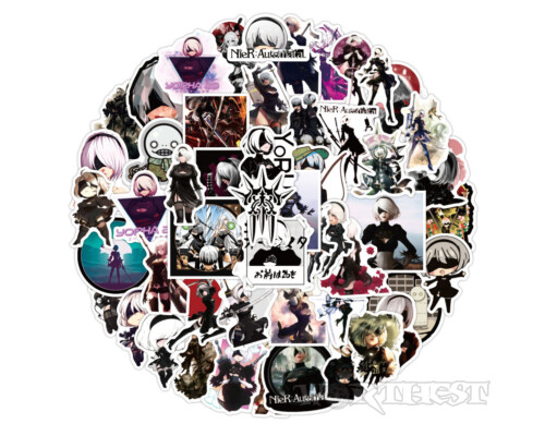 Наклейки NieR: Automata 50шт/набор Автомата игровые андроид 2B стикеры