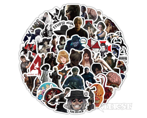 Наклейки Resident Evil 60шт/набір Обитель Зла Umbrella Леон стікери