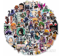 Наклейки Valorant 50шт/набір Валорант Джетт Омен Сейдж онлайн-шутер стікери